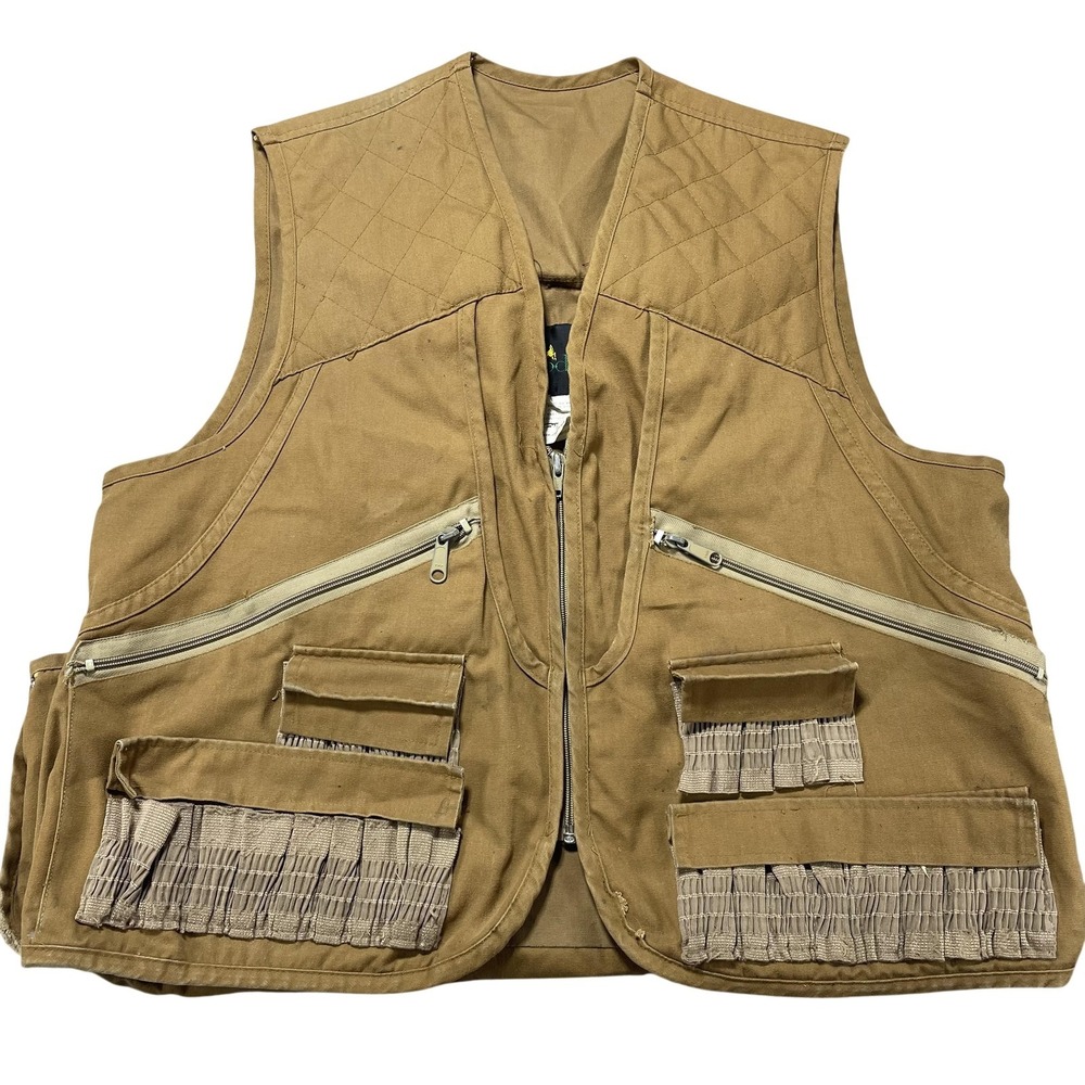 Vintage‎ Woodland Vest Mens Medium Brown Chukar Canvas Hunting Shell Loops